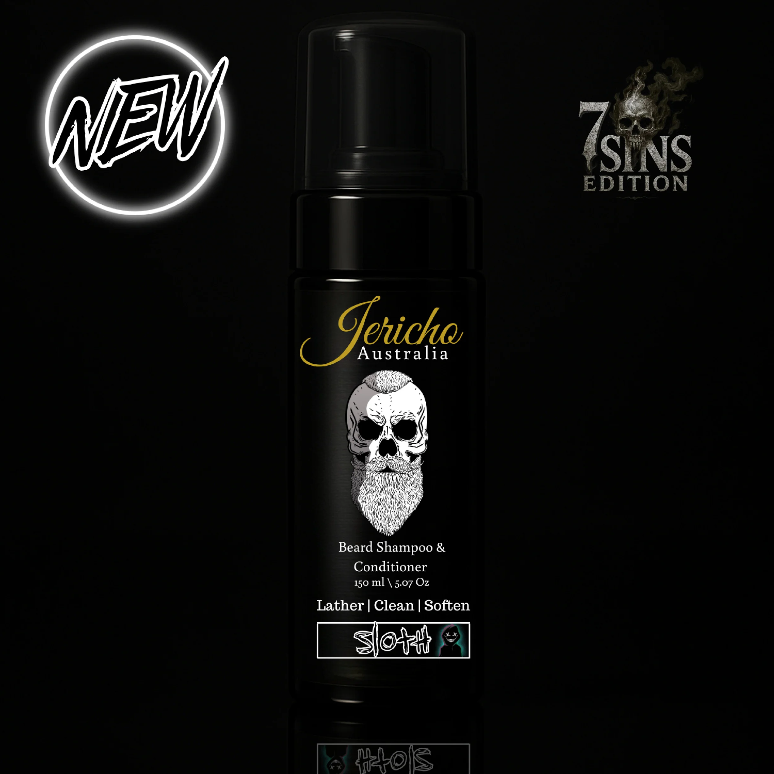 Jericho 2 in 1 Beard Shampoo & Conditioner 150ml Sloth ( 7 Sins Edition)