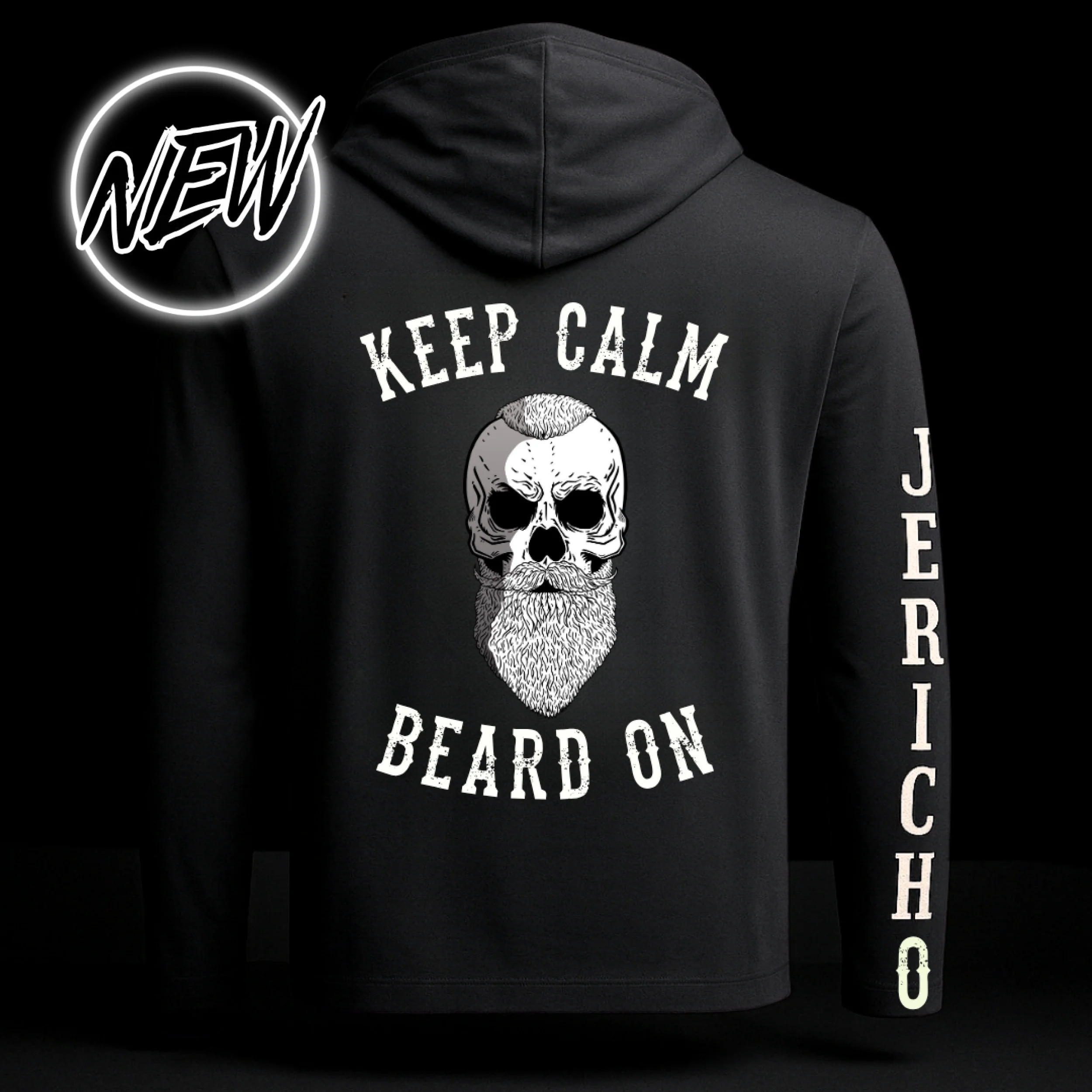 Keep Calm & Beard On Lightweight Hoodie (NEW)